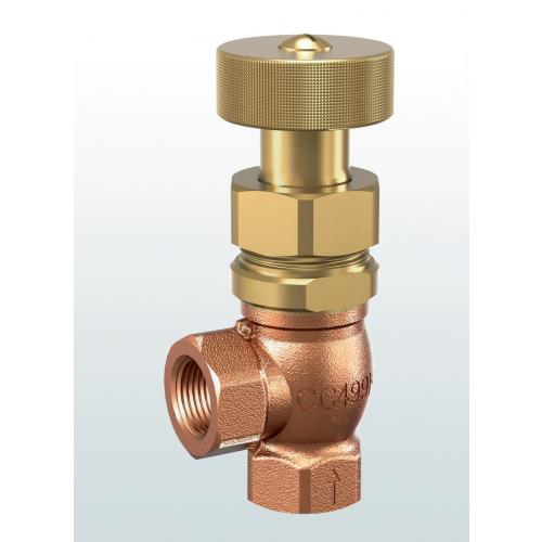 Bronze overflow and pressure control valve, threaded and externally adjustable SERIES 608