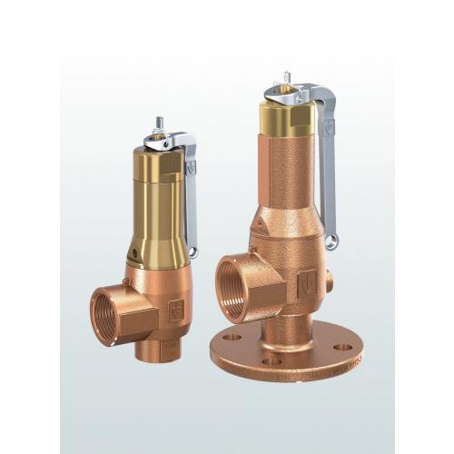 Bronze angleway safety relief valve with flanged or threaded connections SERIES 645