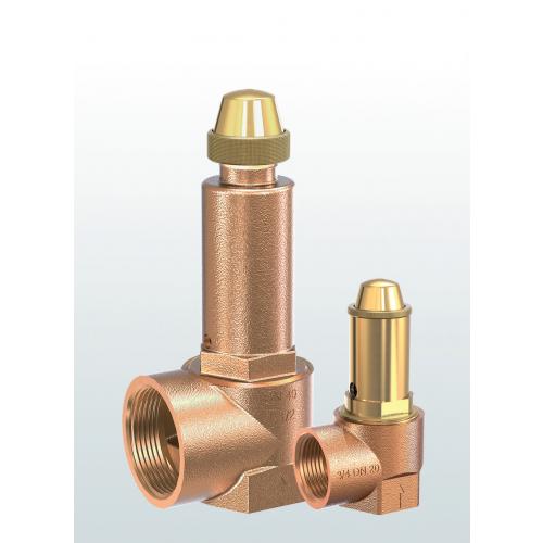 Bronze angleway safety relief valve with flanged or threaded connections SERIES 652 
