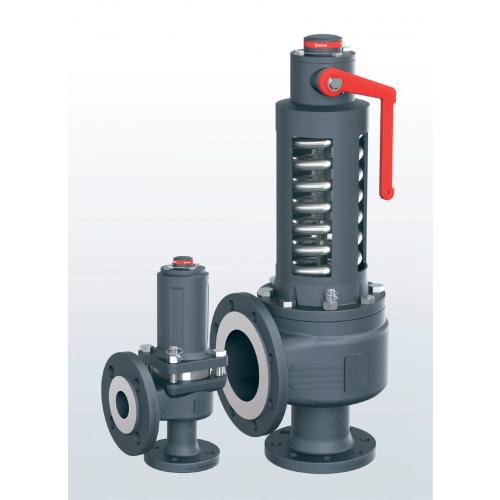 Nodular cast iron safety relief valve angleway with flanged connections SERIES 355