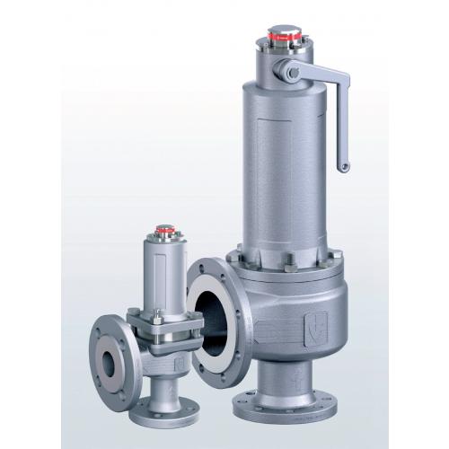 Stainless steel safety relief valve angled bore flanged connections SERIES 455